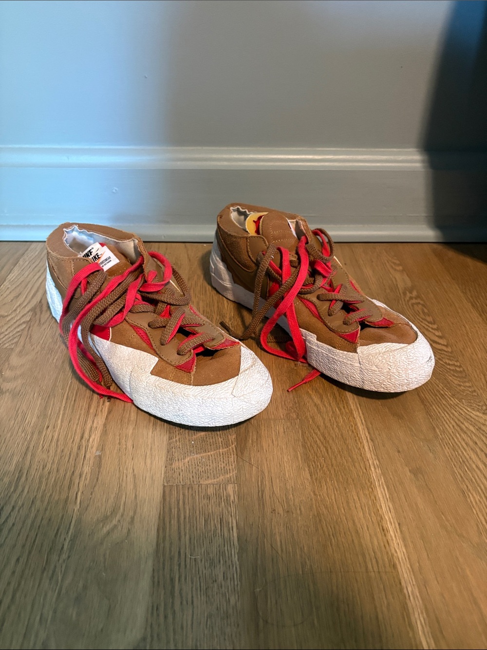 Nike x sacai blazer low British tan